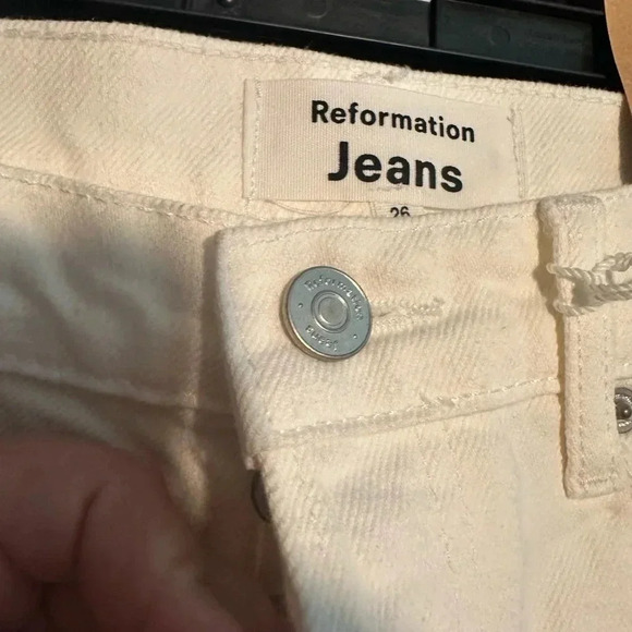 Reformation Cynthia Embroidered High Waist Straight Leg Jeans in Flora Sz 26 NWT - Picture 3 of 6